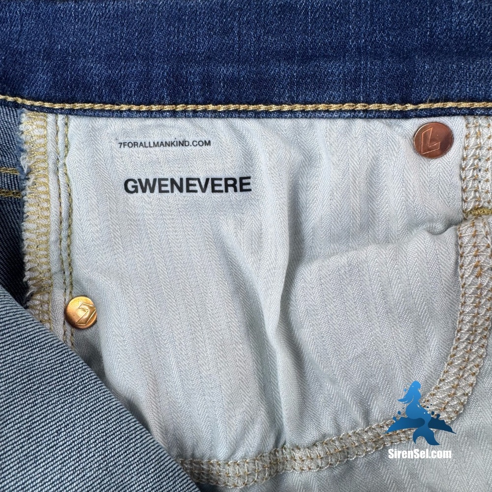1233 7 For All Mankind Gwenevere Skinny Jeans - Size 30 - Blue - Picture 4 of 16
